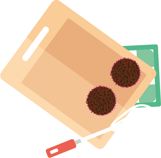 imagem contendo alguns brigadeiros sobre uma bandeja